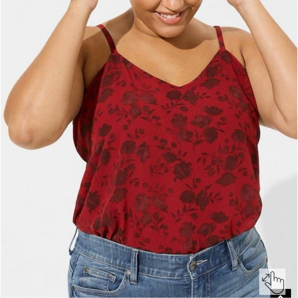 Torrid - Sz 1X Red Sophie Chiffon Swing Cami